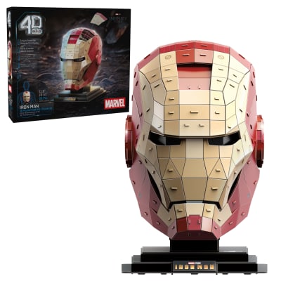 4D Build, Marvel Iron Man 3D Puzzle Model Kit with Stand 96 Pcs, Iron Man Helmet Desk Decor, Building Toys, 3D Puzzles, Gift Ideas for Ages 12 & Up