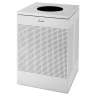 Rubbermaid Commercial, Silhouettes, 40 gal, Metal, Silver, Square, Receptacle