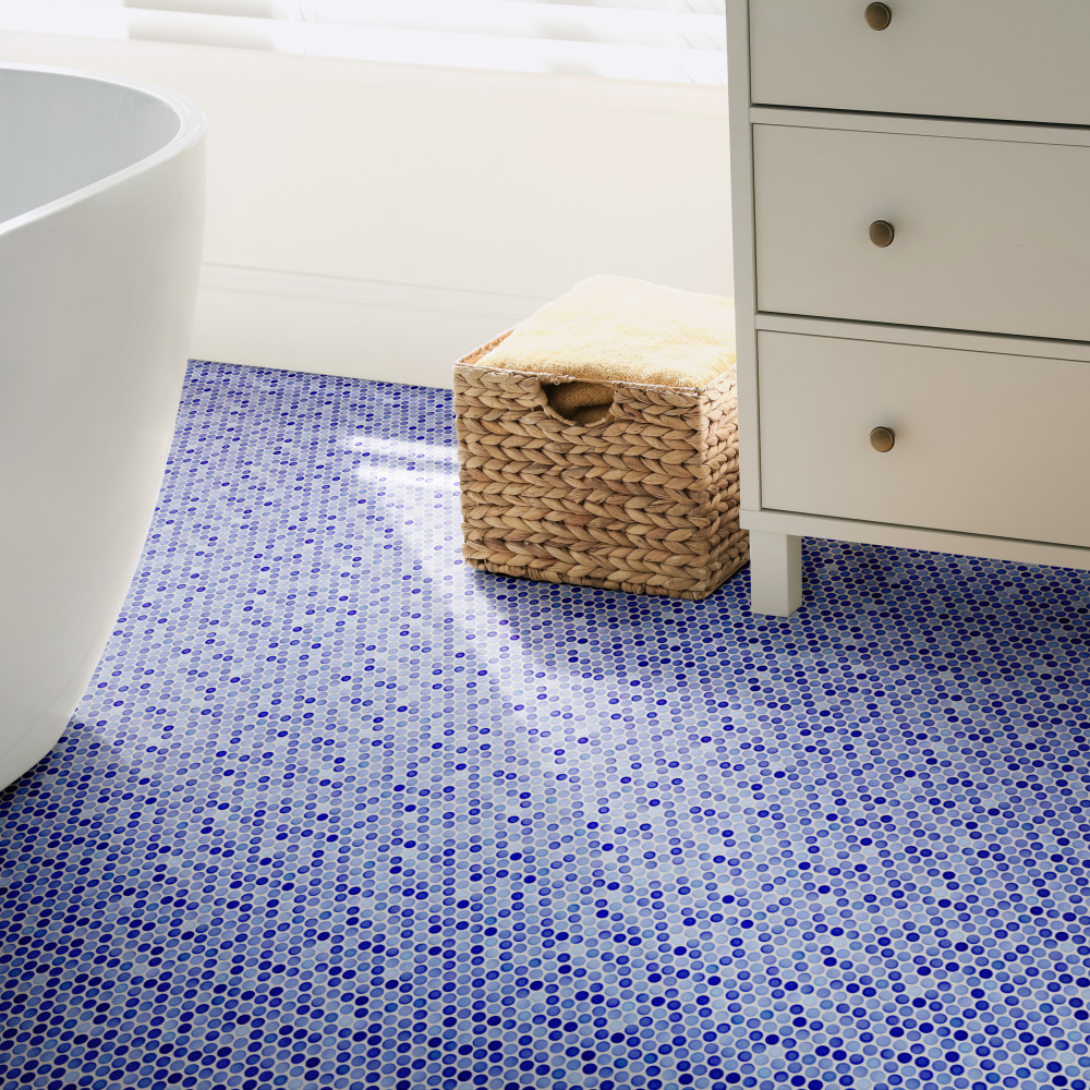 Hudson Penny Round Niagara 11-7/8 in. x 12-5/8 in. Porcelain Mosaic Tile