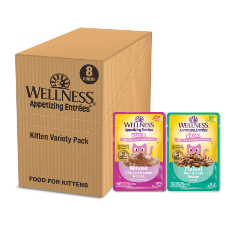 Wellness Appetizing Entrees  Kitten Variety Pack Front packaging