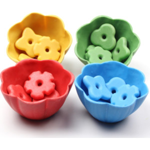 Flower Stones and Bowls Sorting Set, Multicolor, Set of 20