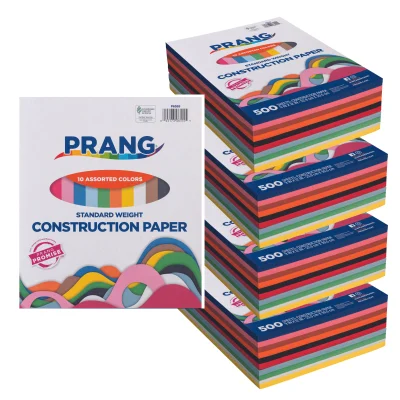 Prang Construction Paper, 10 Assorted Colors, Standard Weight, 9" x 12", 2000 Sheets per Carton