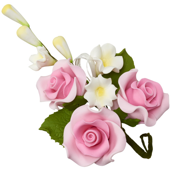 Pink Trio Rose Spray Gum Paste Sprays