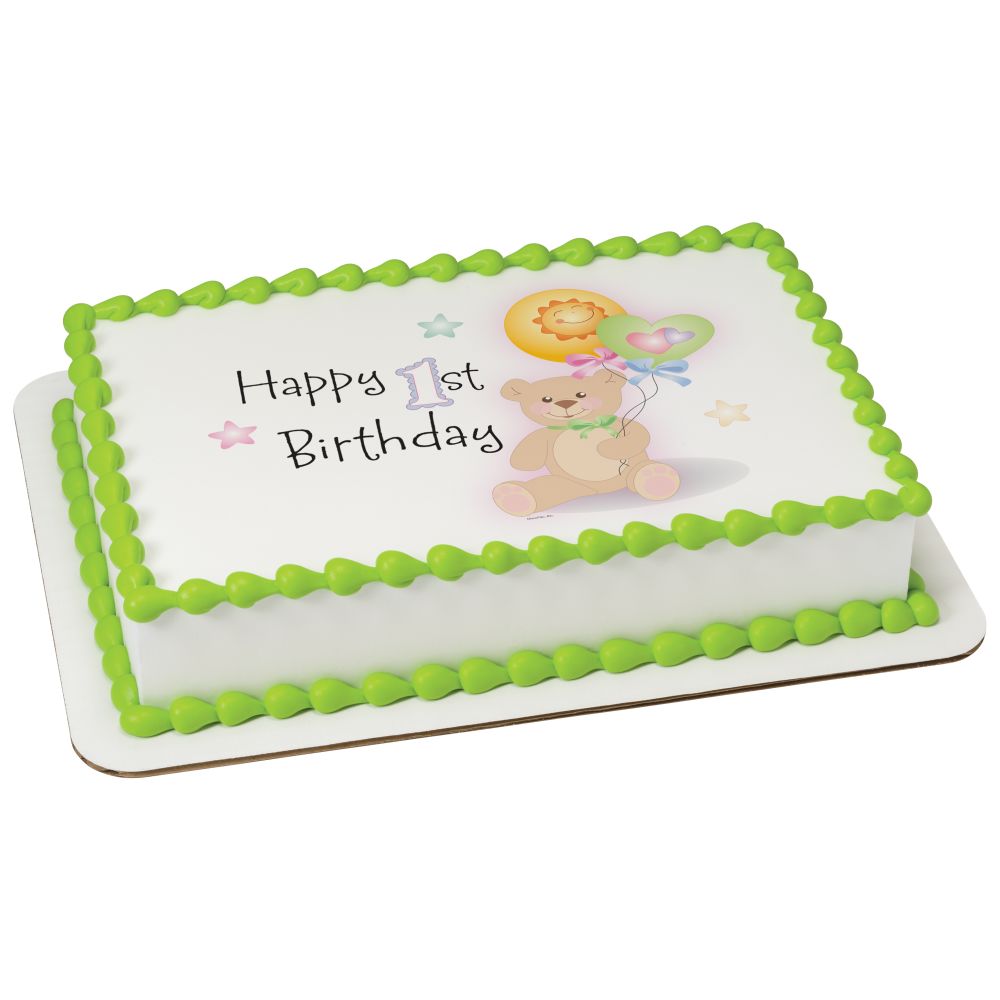 Image Cake 1st Birthday Bear
