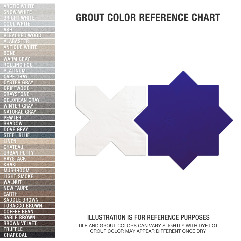 Argile Star Blu with Bianco Cross 7 in. x 14 in. Porcelain Floor and Wall Tile