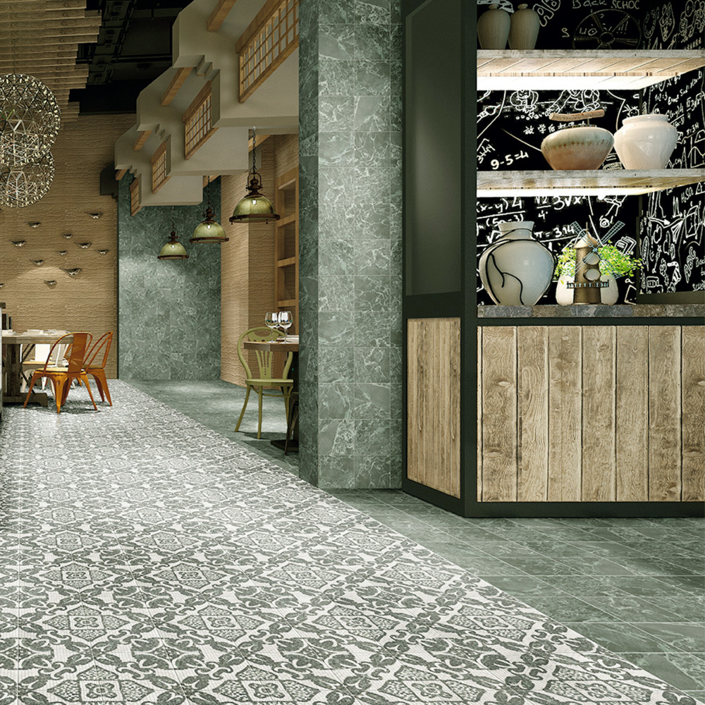 Versailles Emerald 7-7/8 in. x 7-7/8 in. Porcelain Floor and Wall Tile