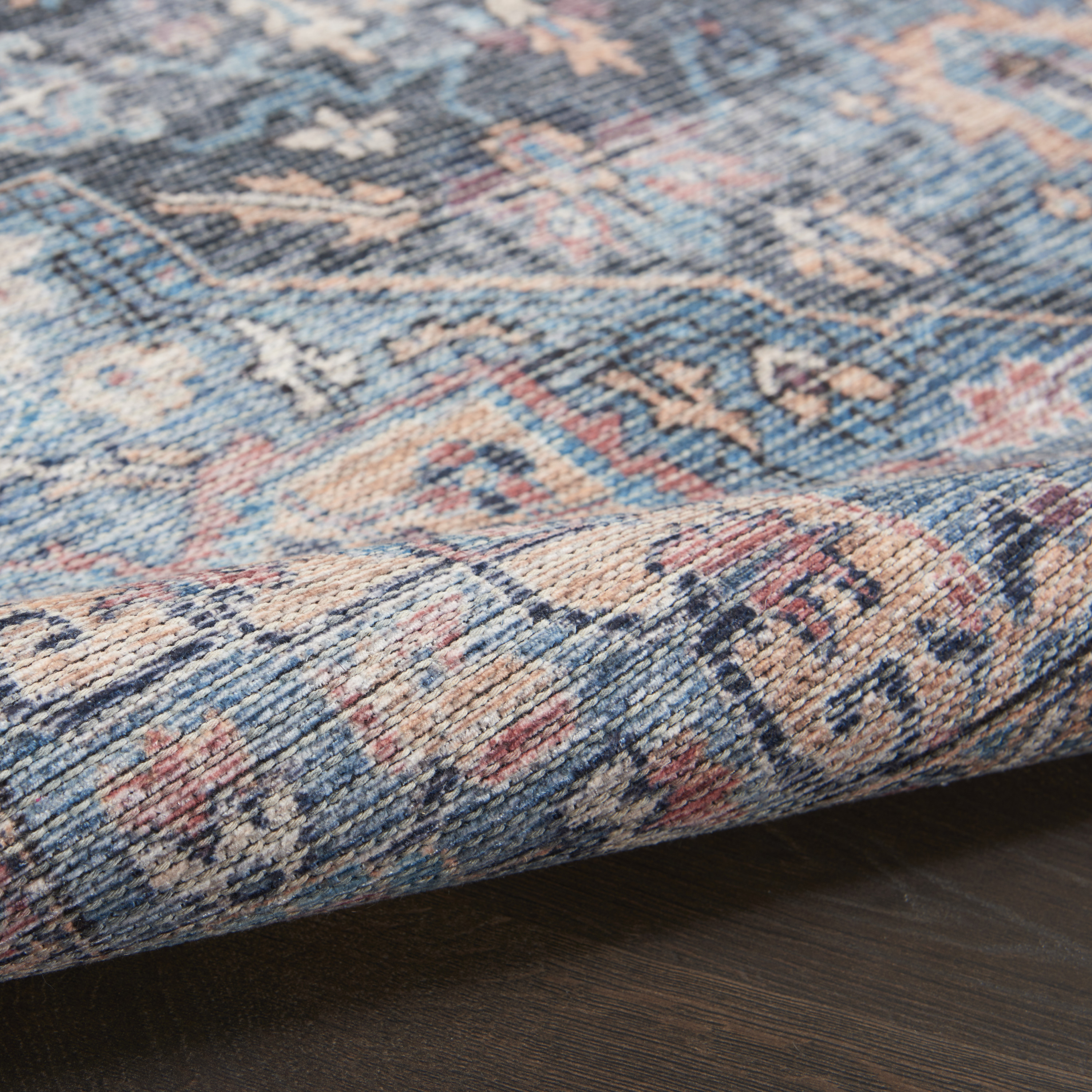 Nourison New Concept Washables 9'2" x 12' Light Blue Multicolr Vintage Indoor Rug
