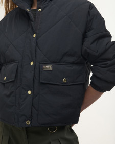 Zola Quilted Jacket Black/Envy Green