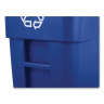 Rubbermaid Commercial, Recycling Rollout, 50 gal, Resin, Blue, Square, Receptacle