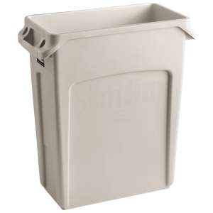 Rubbermaid Commercial, Vented Slim Jim, 16 gal, Resin, Beige, Rectangle, Receptacle