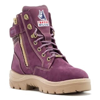 Product photo of Steel Blue Ladies Southern Cross Side Zip purple steel toes boots.