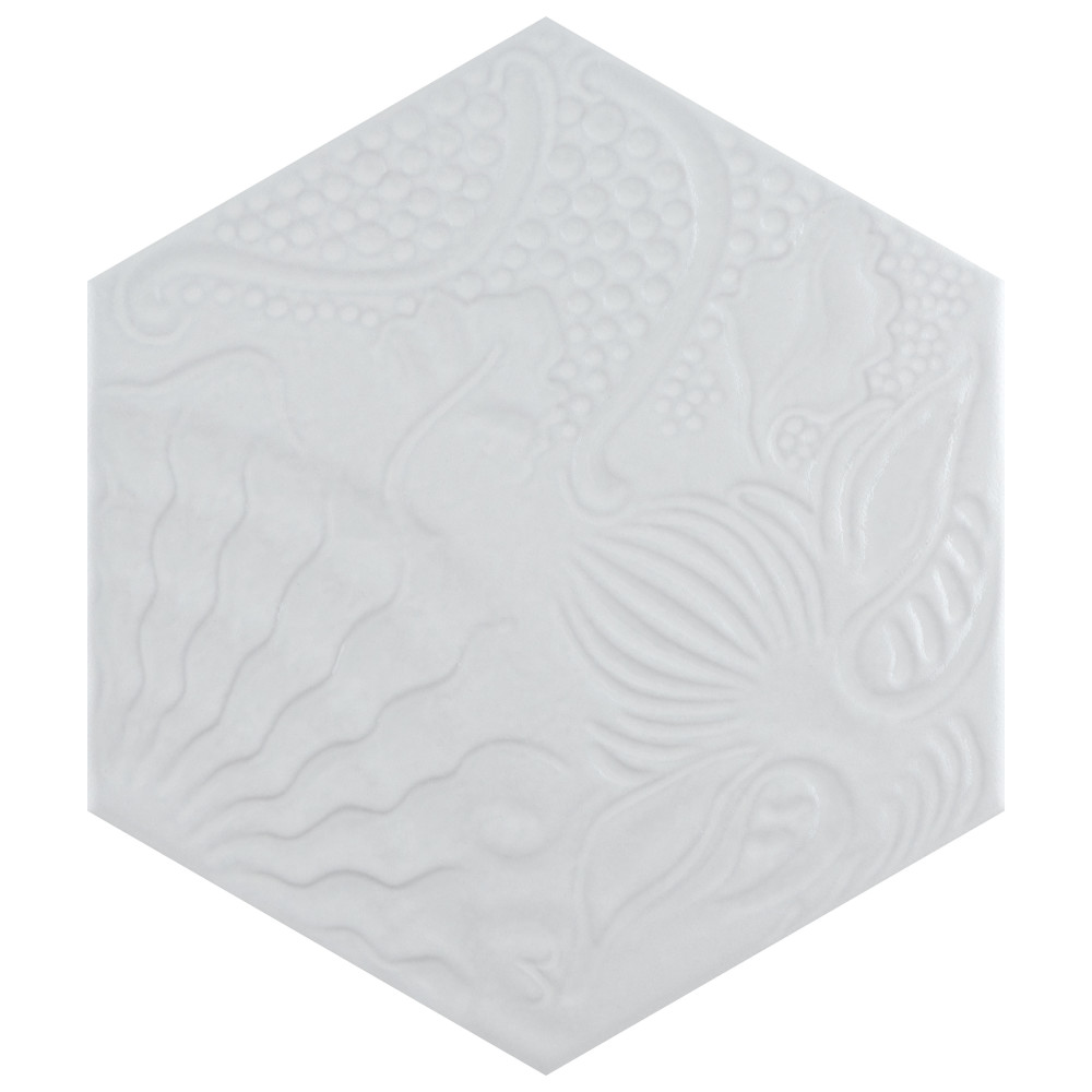Gaudi Lux Hex White 8-5/8 in. x 9-7/8 in. Porcelain Floor and Wall Tile