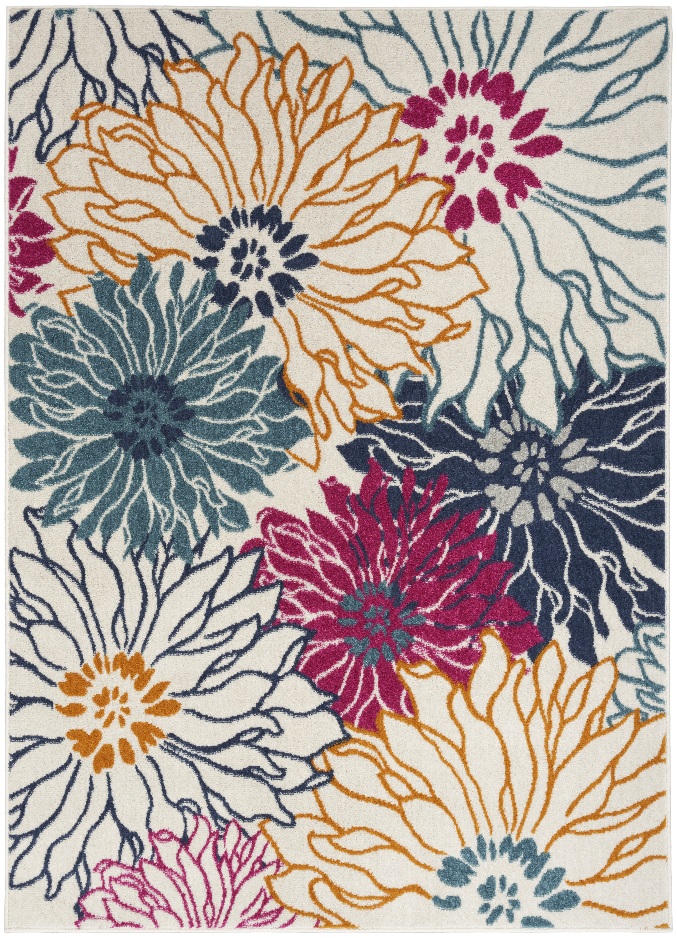Nourison Passion 5'3" x 7'3" Ivory Multicolor Contemporary Indoor Rug