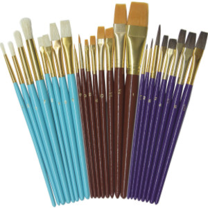 Deluxe Brush Assortment, Assorted Colors & Sizes, 24 Brushes