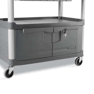 Rubbermaid Commercial, XTRA™, Instrument Cart with Lockable Doors and Sliding Drawer, Gray