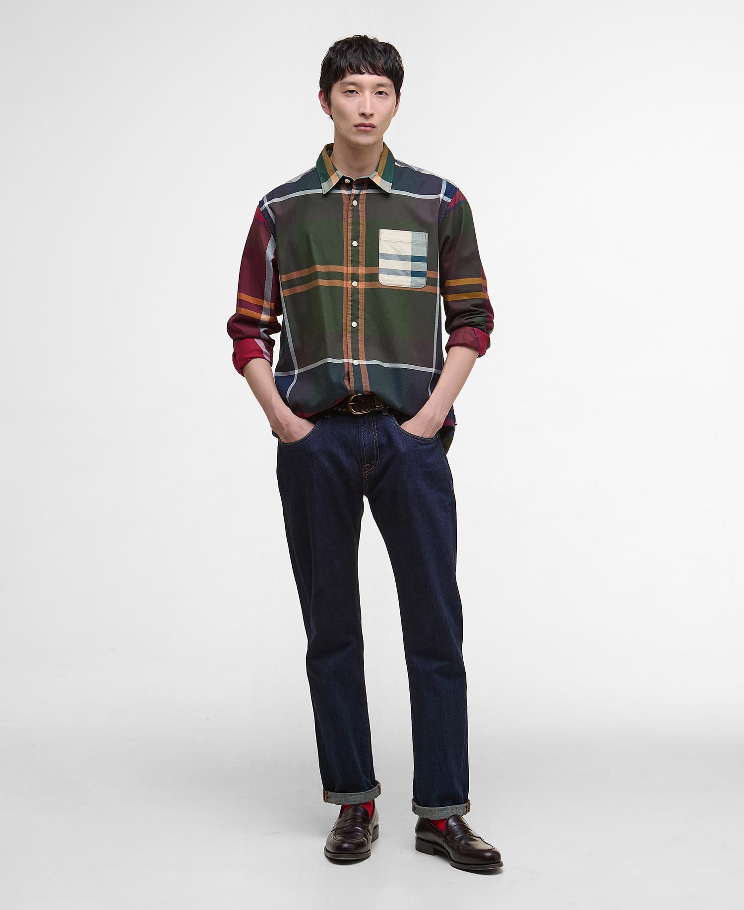 Camicia oversize Patchwork in tartan image number 1
