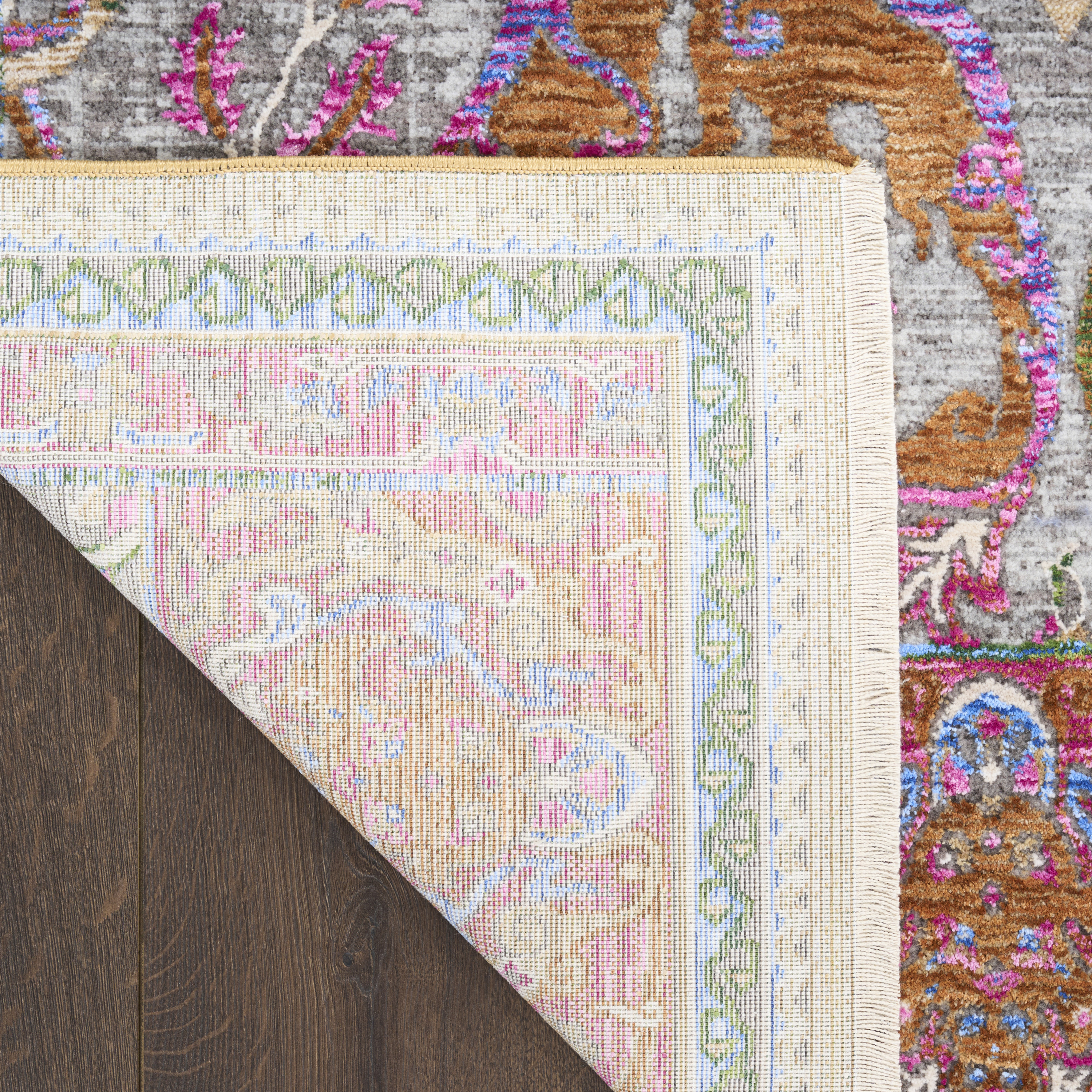 Nourison Vintage Harmony 7'10" x 9'10" Pink Multicolor Bohemian Indoor Rug