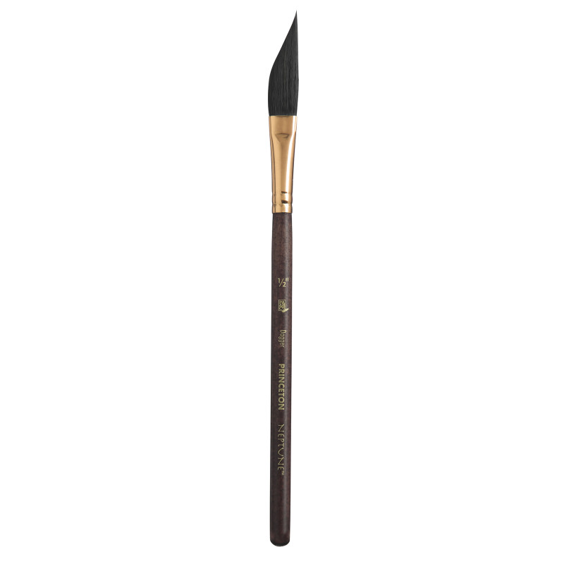 Neptune Series Short Handle Watercolor Dagger Paintbrush, Faux Squirrel Bristles, 1/2 in