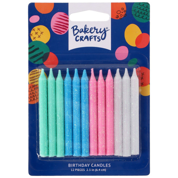Assorted Colors Glitter Smooth & Spiral Candles