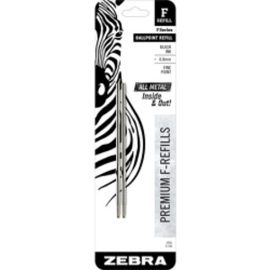 F-Series Pen Refills, 0.8 mm, Black, 2-Pack