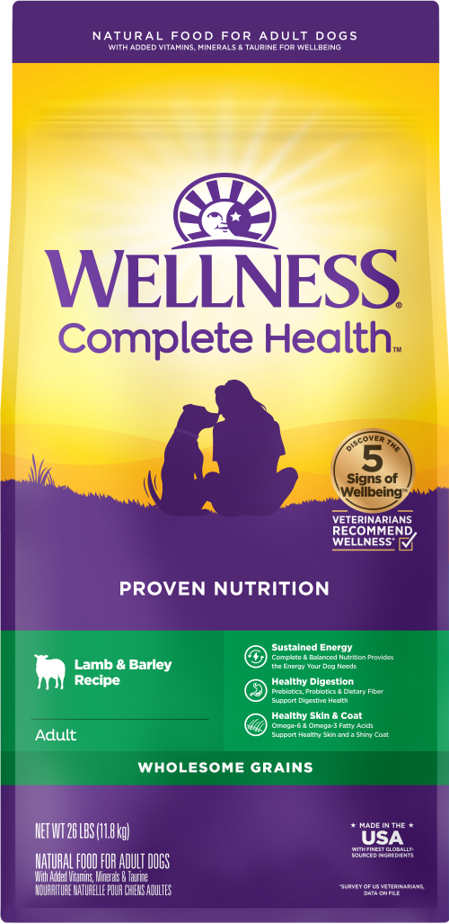 Wellness Complete Health Grained Lamb & Barley Front packaging