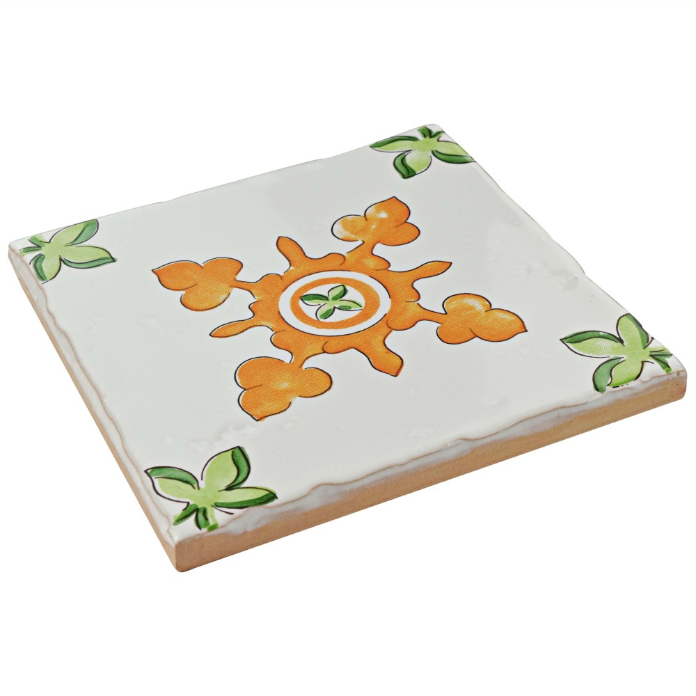 Novecento Centro Paterna Deco 5-1/8 in. x 5-1/8 in. Ceramic Wall Tile