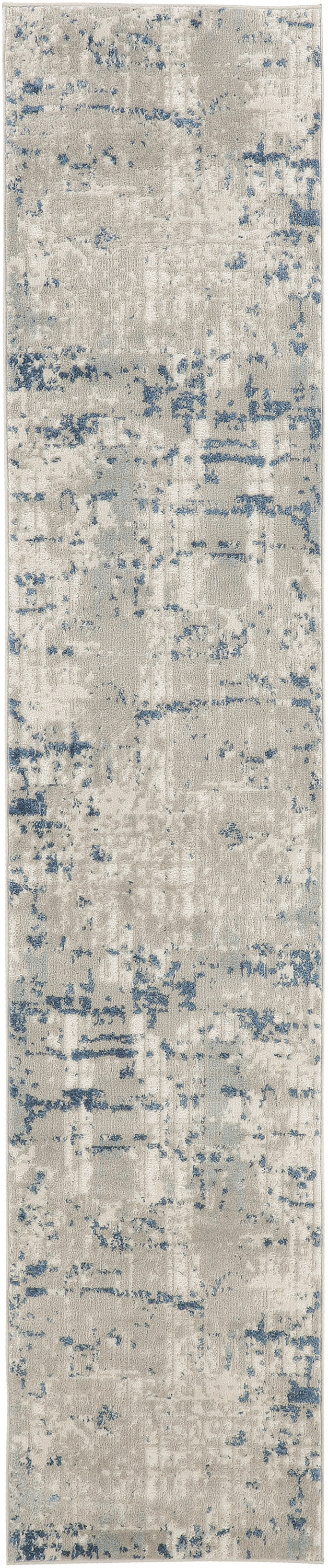 Nourison Quarry 2'2" x 6' Ivory Grey Blue Modern Indoor Rug