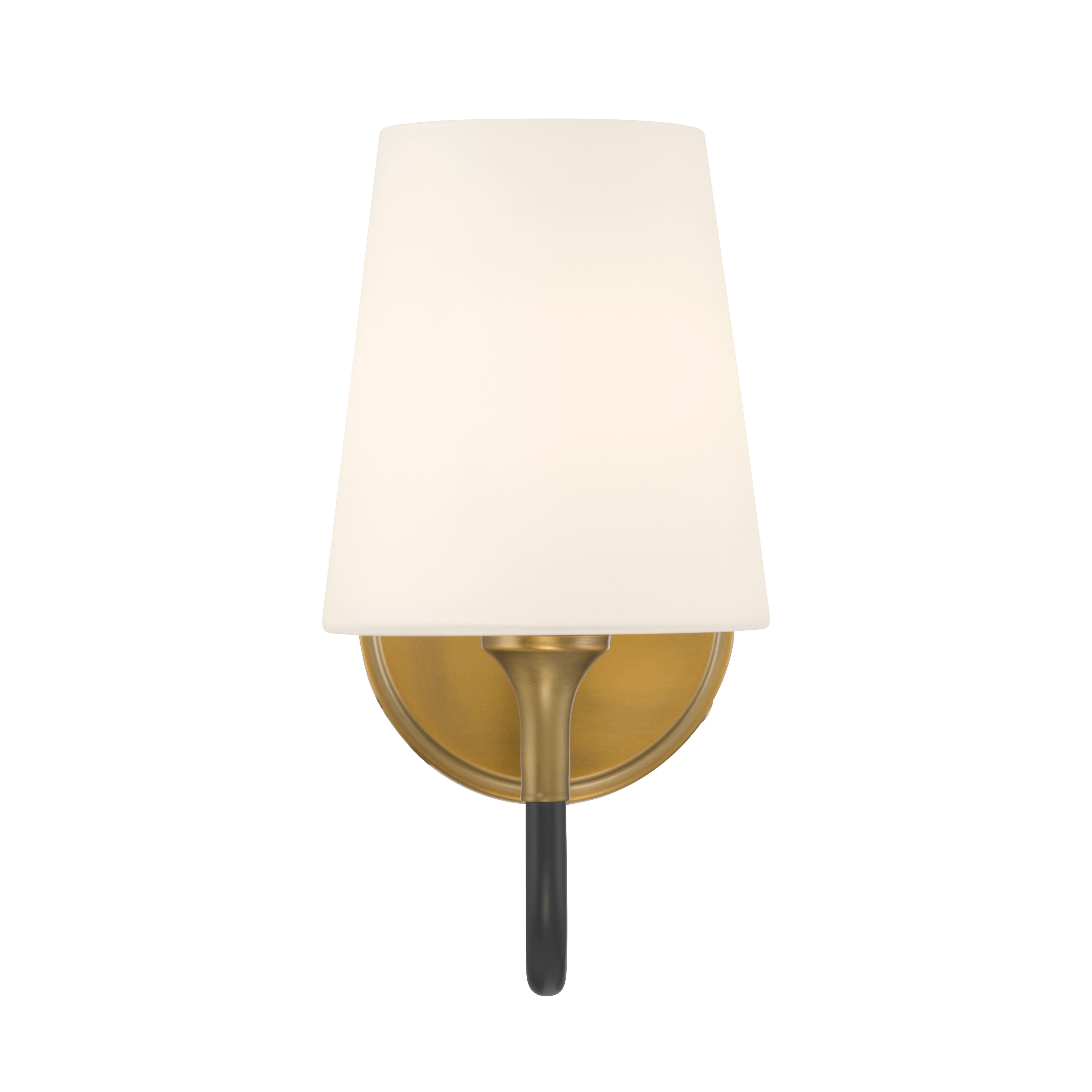 1-Light Bath Sconce - Legacy Brass and Dark Matte Black with Etched White Glass - alternate view