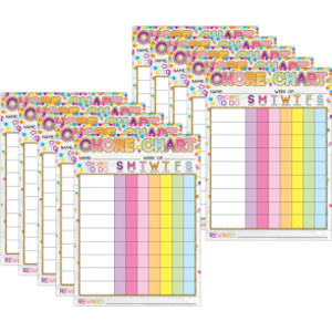 Smart Poly&reg; PosterMat Pals&trade; Space Savers, 13" x 9-1/2", Chores Confetti Style, Pack of 10