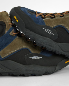 Barbour x Flower Mountain Back Country Uni Mid Trainers Navy Olive