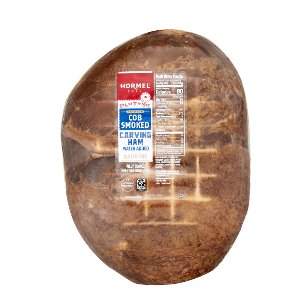 OLD TYME(r) Cob Smoked Premium Carving Ham, Water Added, 2 pc . C1CB - Front Center Inner Pack (Hi Res)