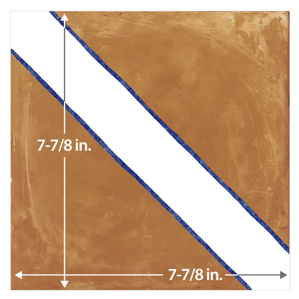 Sentier des Ocres Treillis Blue 7-7/8 in. x 7-7/8 in. Porcelain Floor and Wall Tile