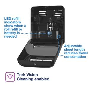 Tork, H1 Matic Elevation, Electronic Roll Towel Dispenser, Black