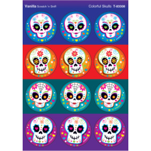 Colorful Skulls/Vanilla Stinky Stickers&reg;, 48 Count
