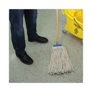 Boardwalk, Lie-Flat Cotton Cut-End Wet Mop Head with 1" Headband, 24 oz, White