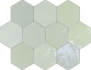 Zellige Hexa Mint 7/16×7-3/8 Rounded Edge Glossy