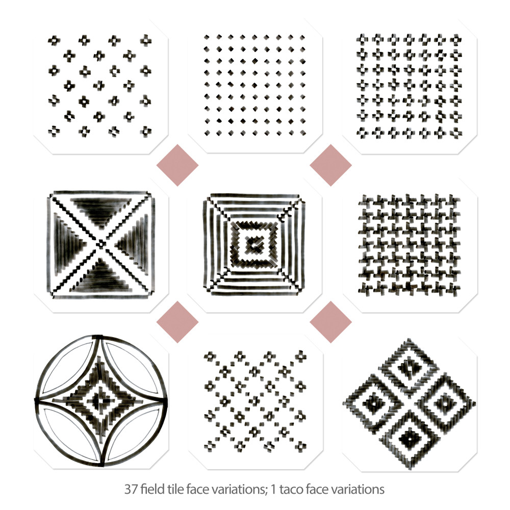 Vaudeville Octagon Deco Sombra with Taco Pink 7-7/8 in. x 7-7/8 in. Porcelain Floor and Wall Tile