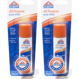 All-Purpose Glue Sticks, Large, 0.77 oz, Pack of 2