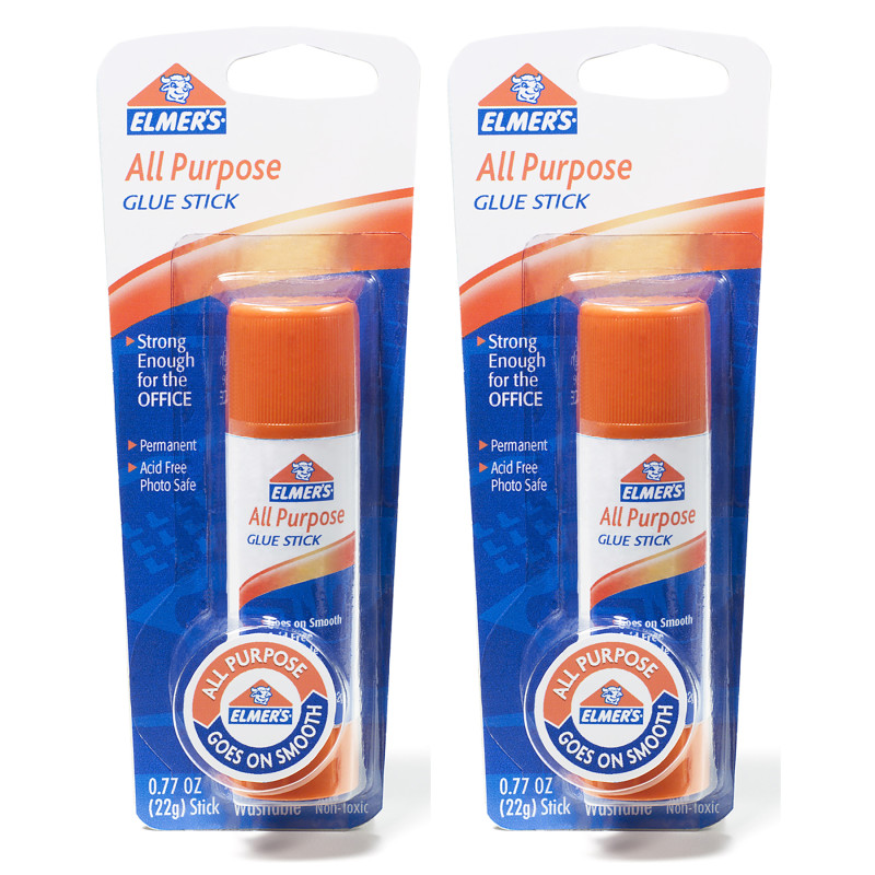 All-Purpose Glue Sticks, Large, 0.77 oz, Pack of 2
