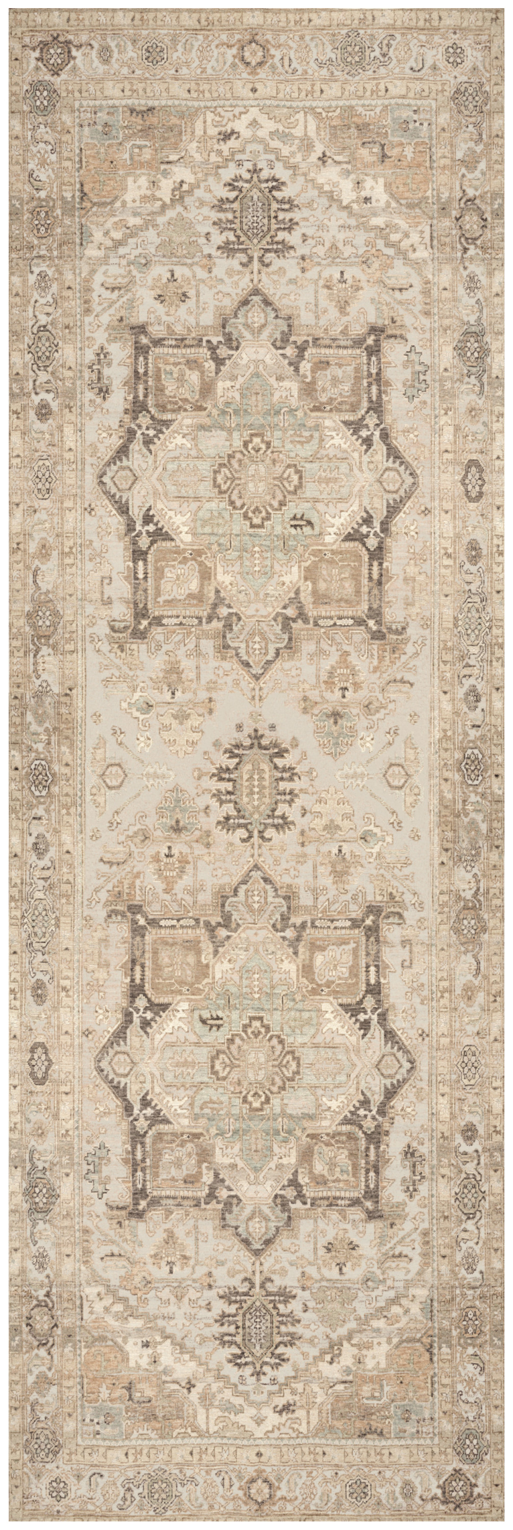 Nourison Vintage Washables 2' x 6' Coral Mint Vintage Indoor Rug