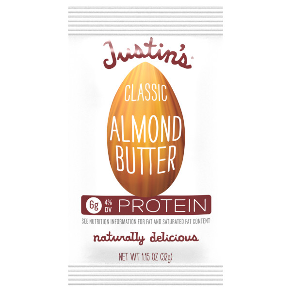 JUSTIN'S (r)Classic Almond Butter 1.15 ounce Squeeze Packs . C1N1 - Front No Plunge In Package (Hi Res)