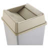 Rubbermaid Commercial, Untouchable, Square, Resin, 35 gal, Beige, Receptacle Lid