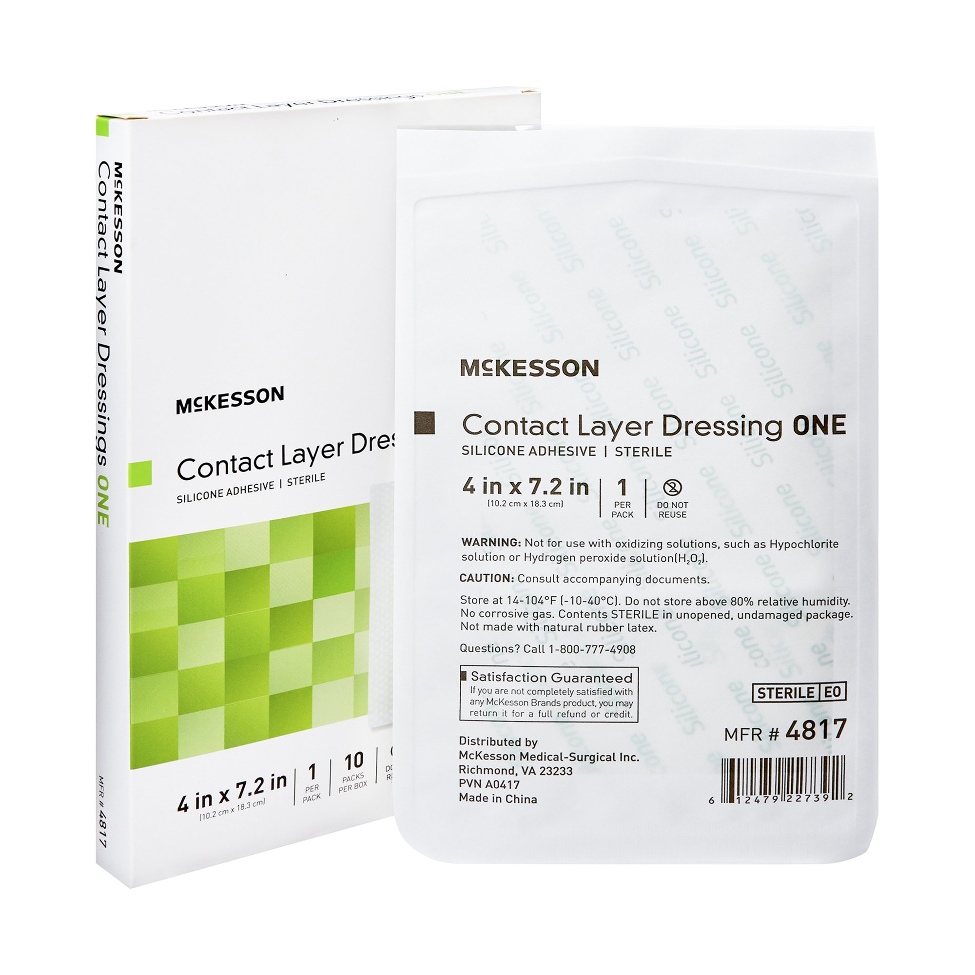 McKesson Silicone Wound Contact Layer Dressing, 4 x 7-2/5 Inch MK 1083096