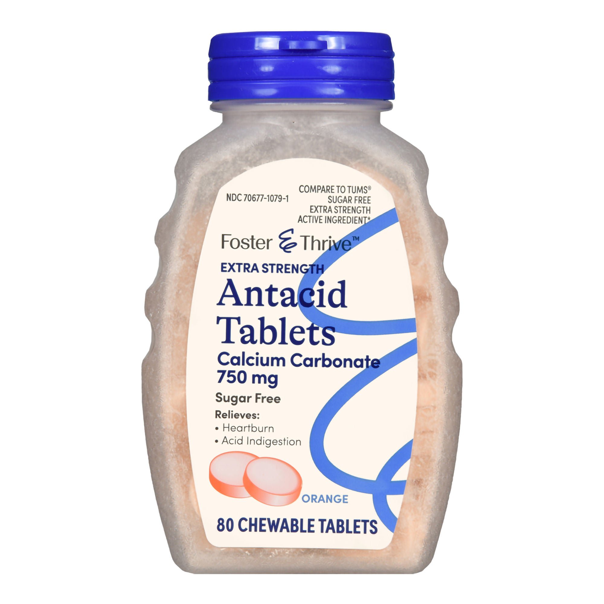 Foster & Thrive™ Extra Strength Antacid Calcium Carbonate Chewable Tablet Orange