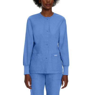 Landau Essentials Women&#8216;s 4-Pocket Warm-Up Scrub Jacket-