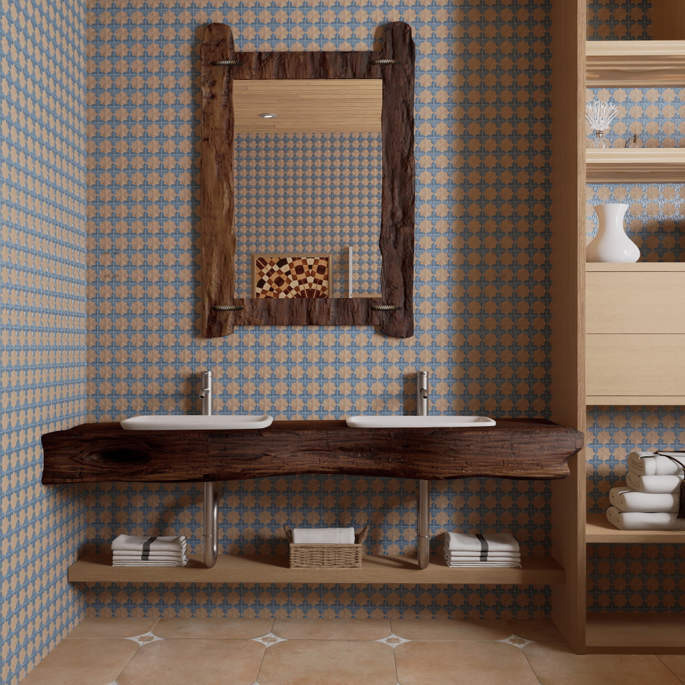 Tetuan Astre Cotto Blue 12-1/8 in. x 21-7/8 in. Porcelain Wall Tile