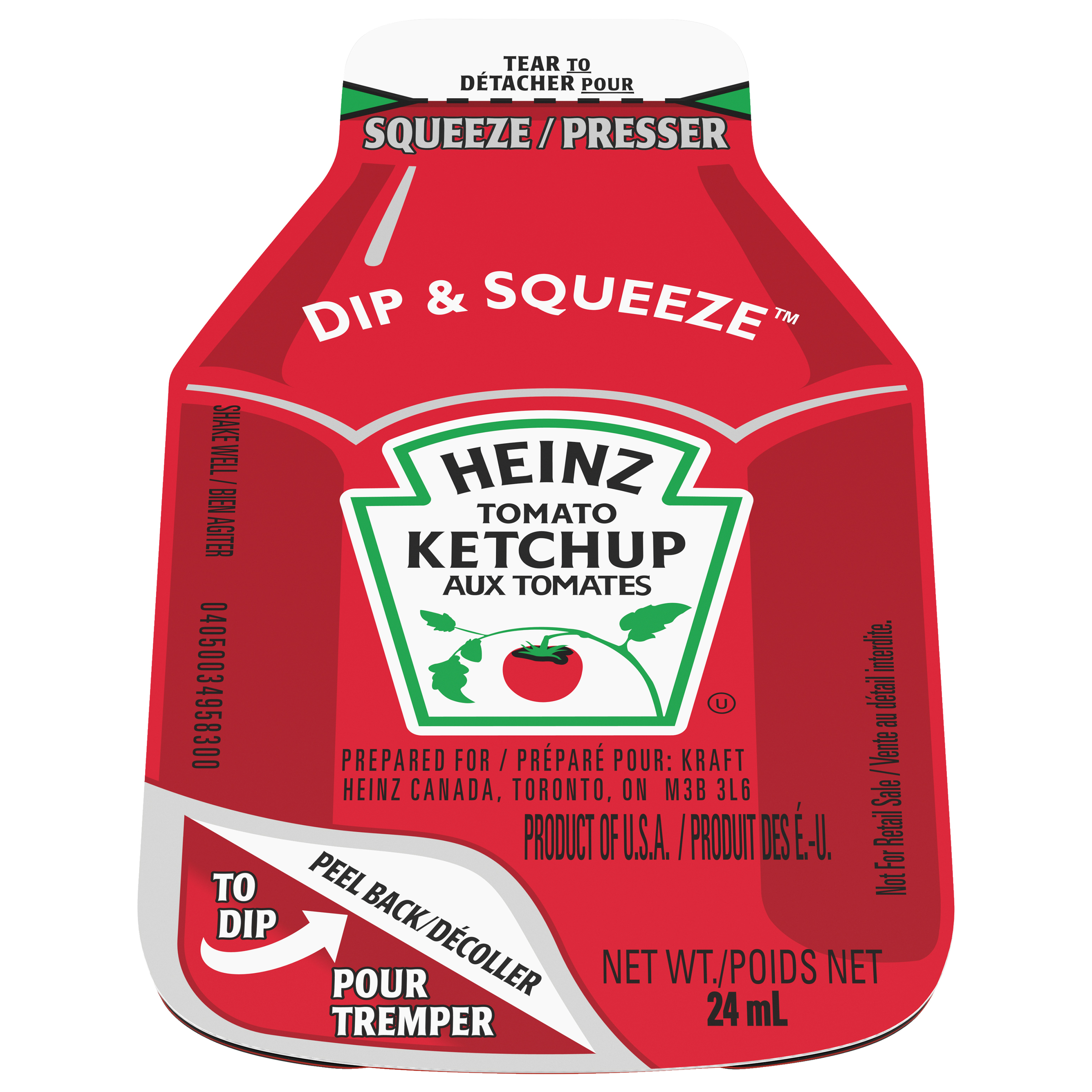 HEINZ Ketchup aux tomates, coupelles Dip & Squeeze – 300 x 24 mL