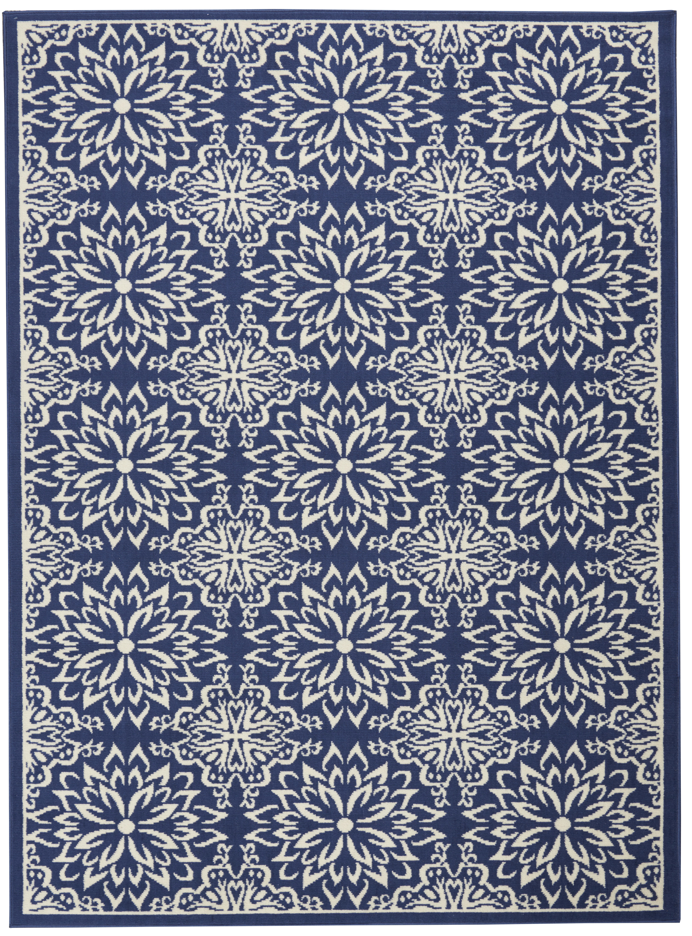 Nourison Jubilant 5'3" x 7'3" Navy Ivory Farmhouse Indoor Rug