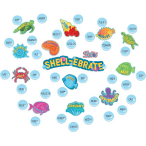 Seas the Day Let's Shell-ebrate Mini Bulletin Board Set, 46 Pieces