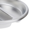 4-quart divided two-compartment round stainless steel pan